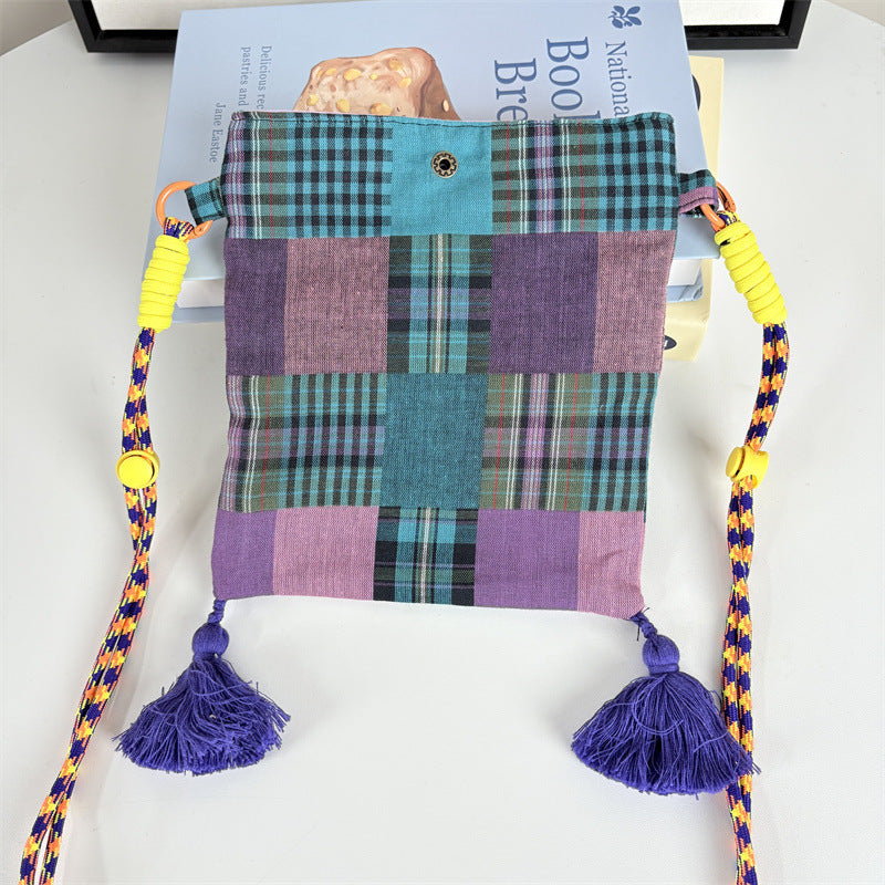 Simple Color Block Plaid Tassel - DippedShop Wholesale - #5107
