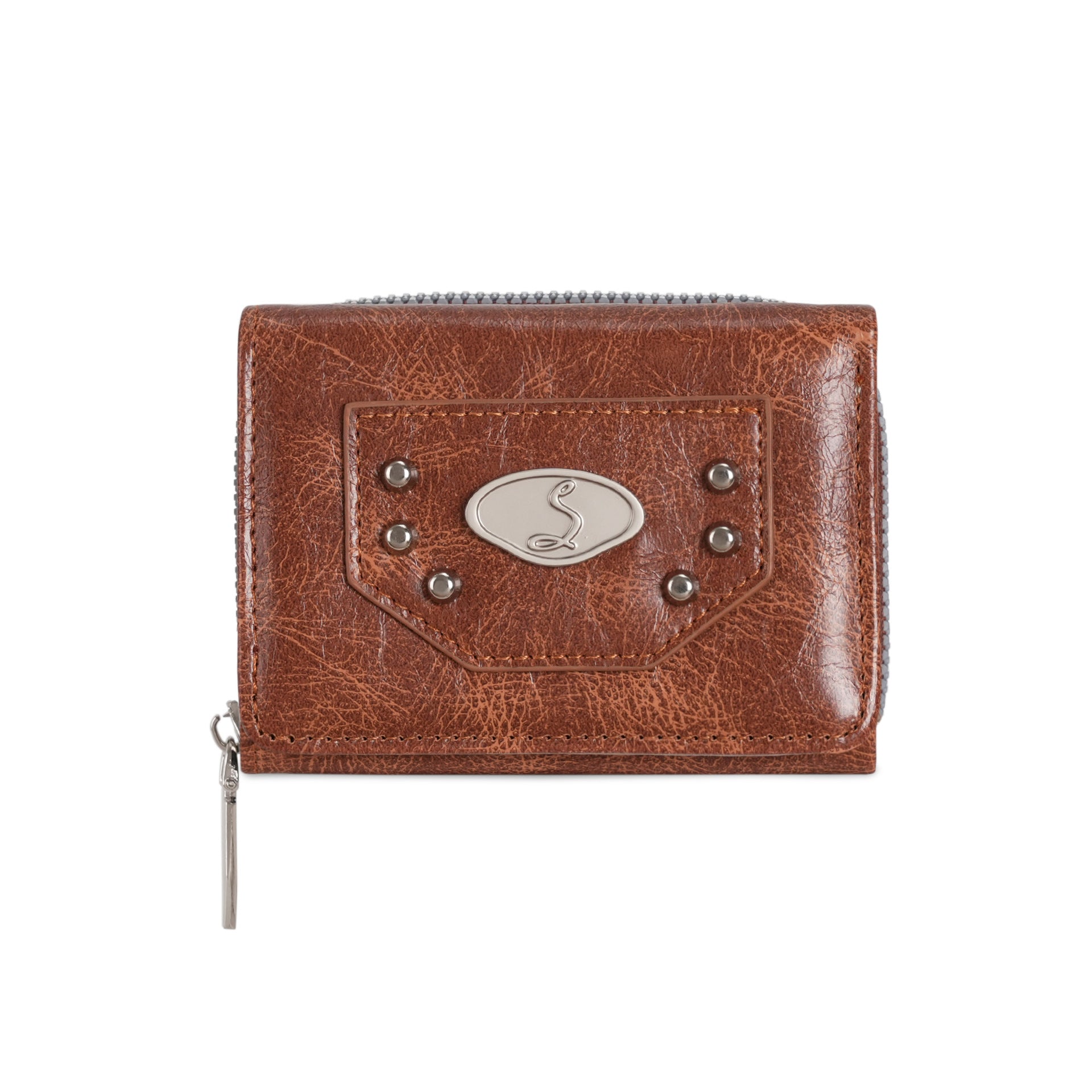 Stylish Metal Rivet PU Coin Purse Wallet 6S10BWB146