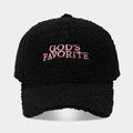 Fashion Bowknot Embroidery Lamb Wool Baseball Cap 6W6HAT526