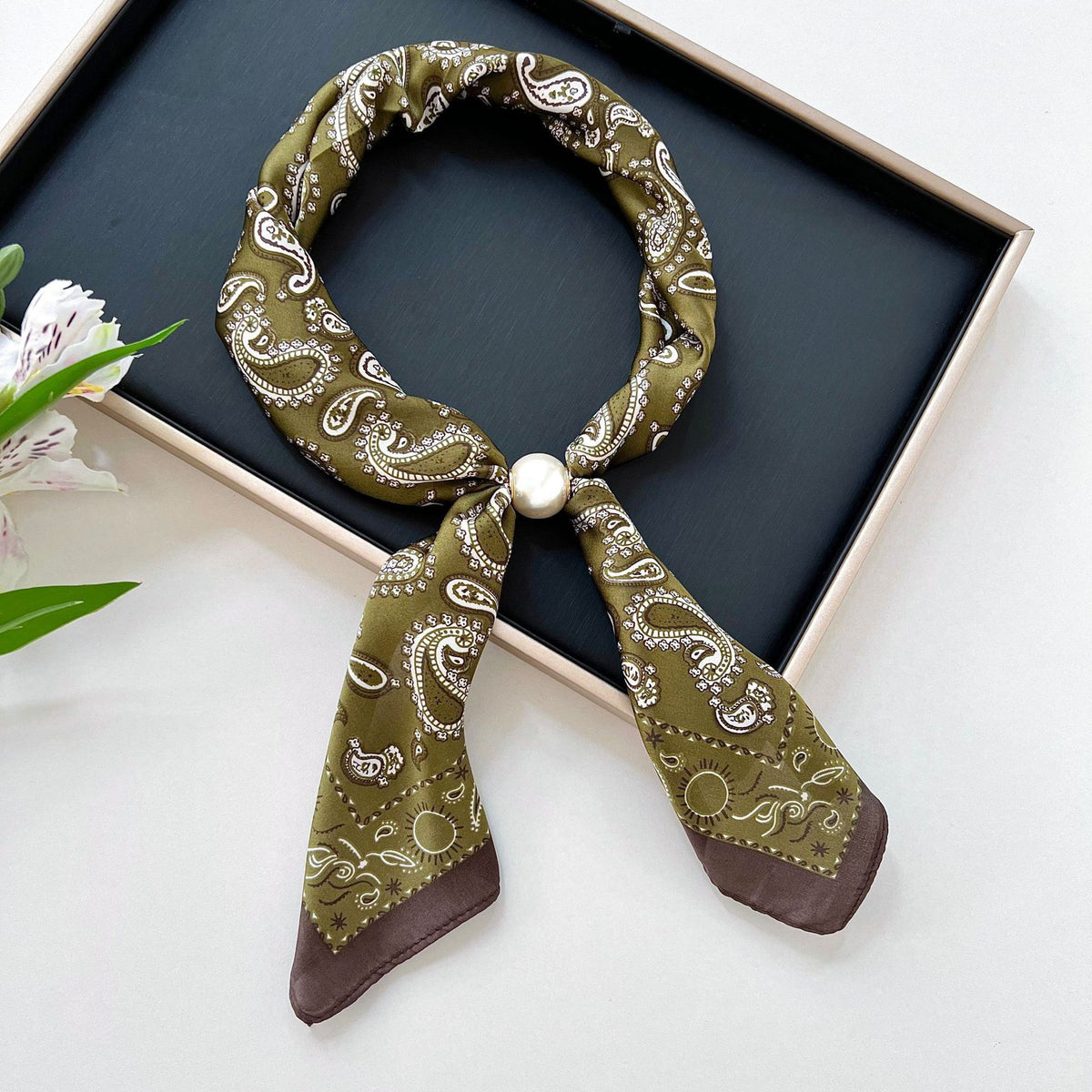 Color Block Silk Scarf - DippedShop Wholesale - #7235