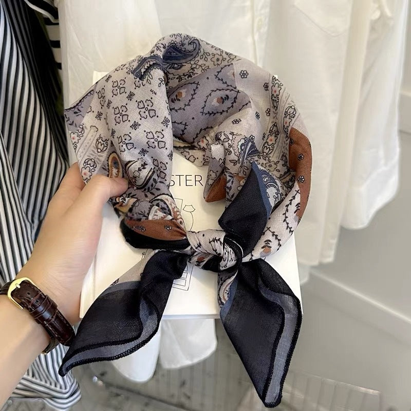 Retro Cashew Print Lightweight Silk Scarf 6W6NSI265