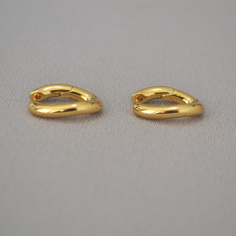 Twist Gold Hoop Earrings - DippedShop Wholesale - #5619