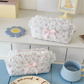 Lace Trim Floral Cosmetic Bag - DippedShop Wholesale - #1923