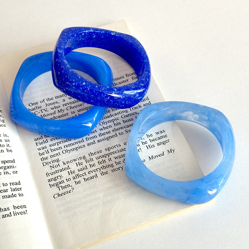 Blue Simple Layered Geometric Bracelets DP25D637