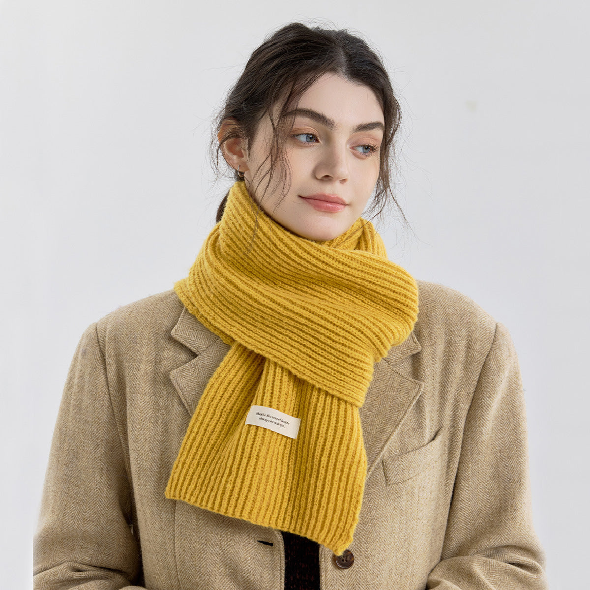Versatile Knit Imitation Cashmere Scarf 6W6NSW251