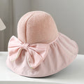 Eleagnt Bow Knot Outdoor Wide Brim Sun Hat 8BK6HAT161T