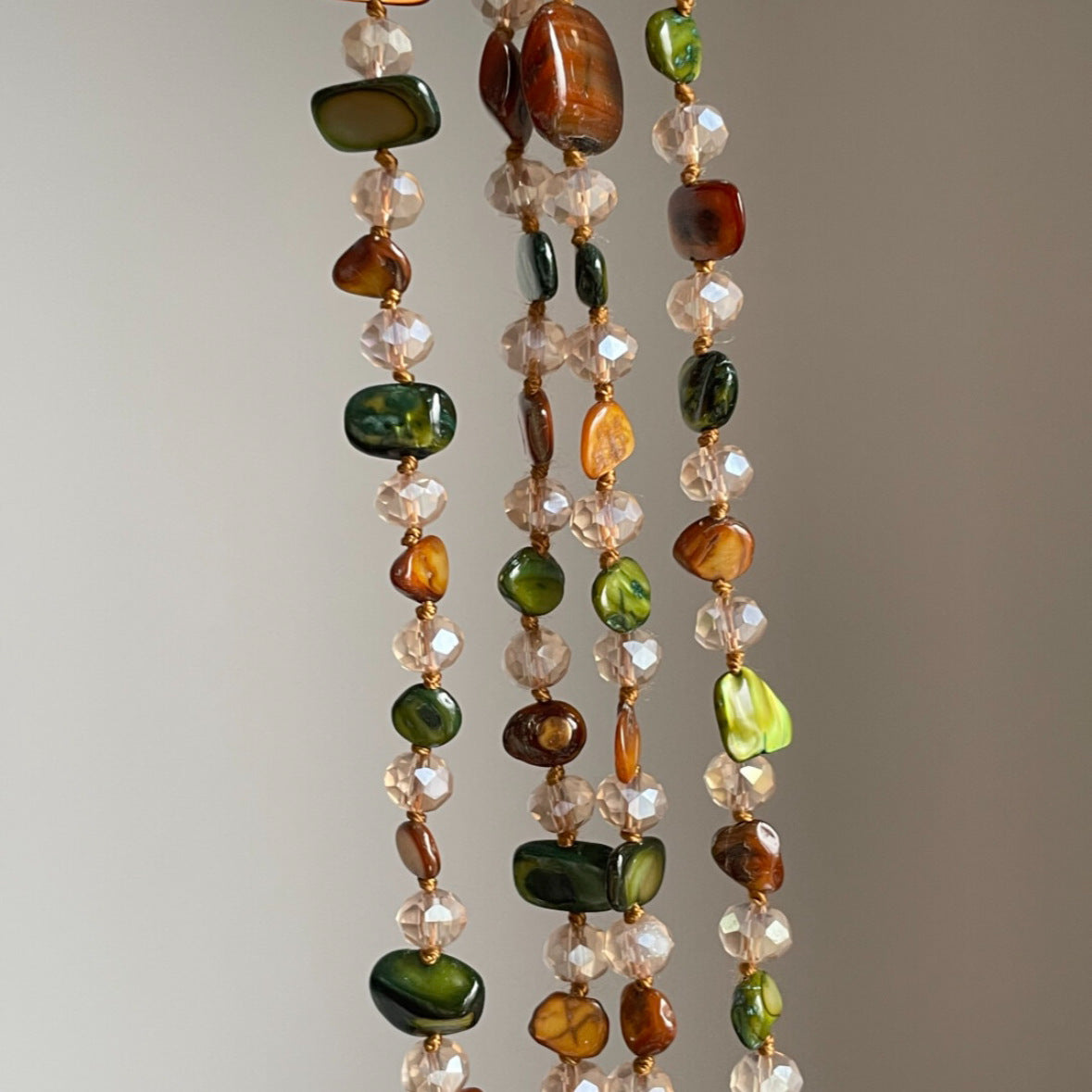 Boho-style Colorful Beaded Chain Necklace 6W6JNC669