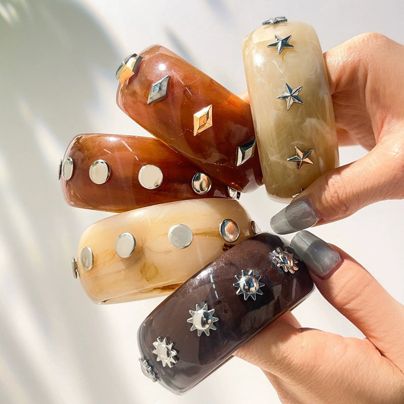 Punk Style Studded Geometric R - DippedShop Wholesale - #6003