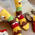 Funny Cartoon Color Block Breathable Crew Socks 6W8FSO669