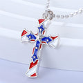 Trendy USA Flag Cross Pendant Choker Necklace 8ZA6JNC294L