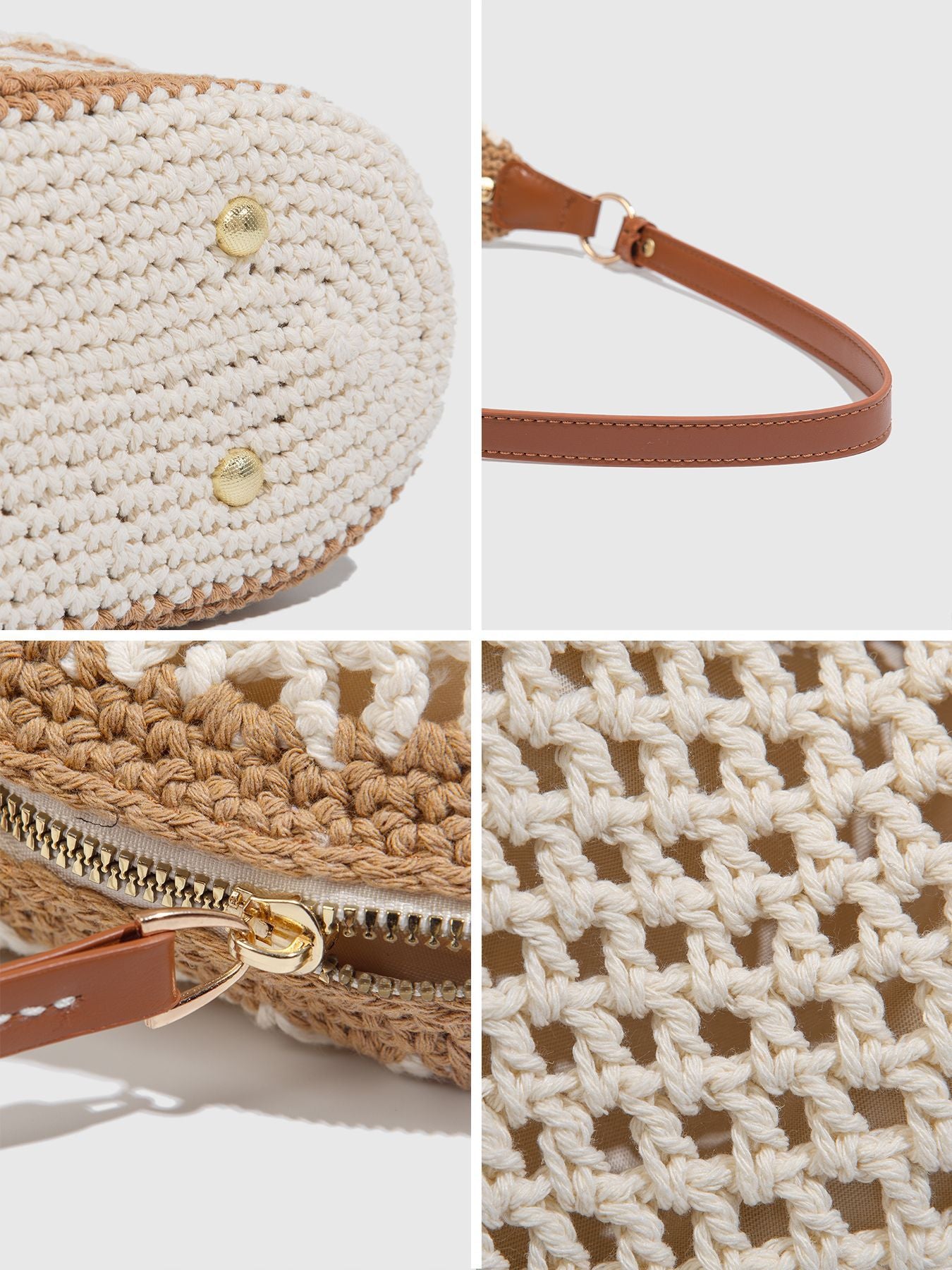 Minimalist Hollow Out Hand-woven Beach Shoulder Bag MK2BK6W10BBG04