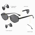 Geometric metal frame sunglasses - DippedShop Wholesale - #9731