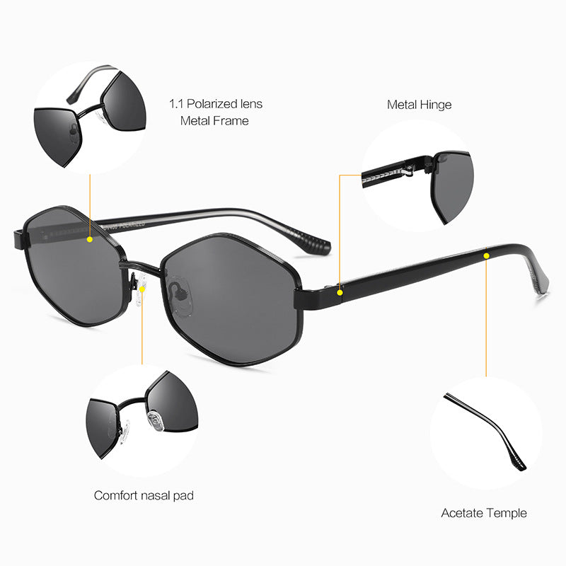 Geometric metal frame sunglasses - DippedShop Wholesale - #9731