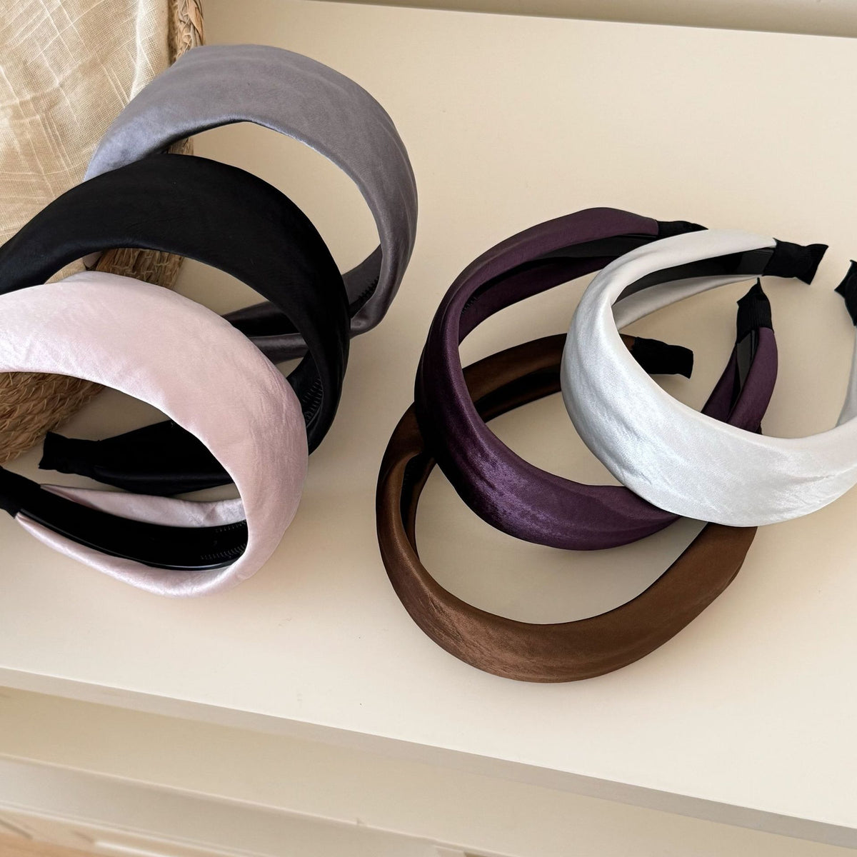 Satin Padded Wide Headband - DippedShop Wholesale - #8083