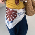 Stylish Leaf Print Soft Waist Belt Silk Scarf MK2BLW6W6NSI46