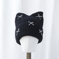 Cute Cat Ear Bowknot Knit Beanie 6W6HAT704