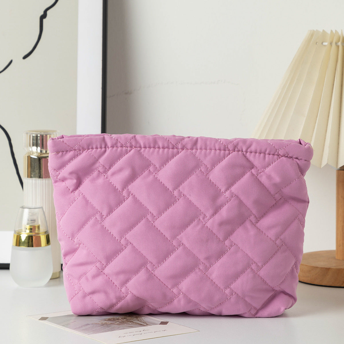 Quilted Shell Cosmetic Bag - DippedShop Wholesale - #3491