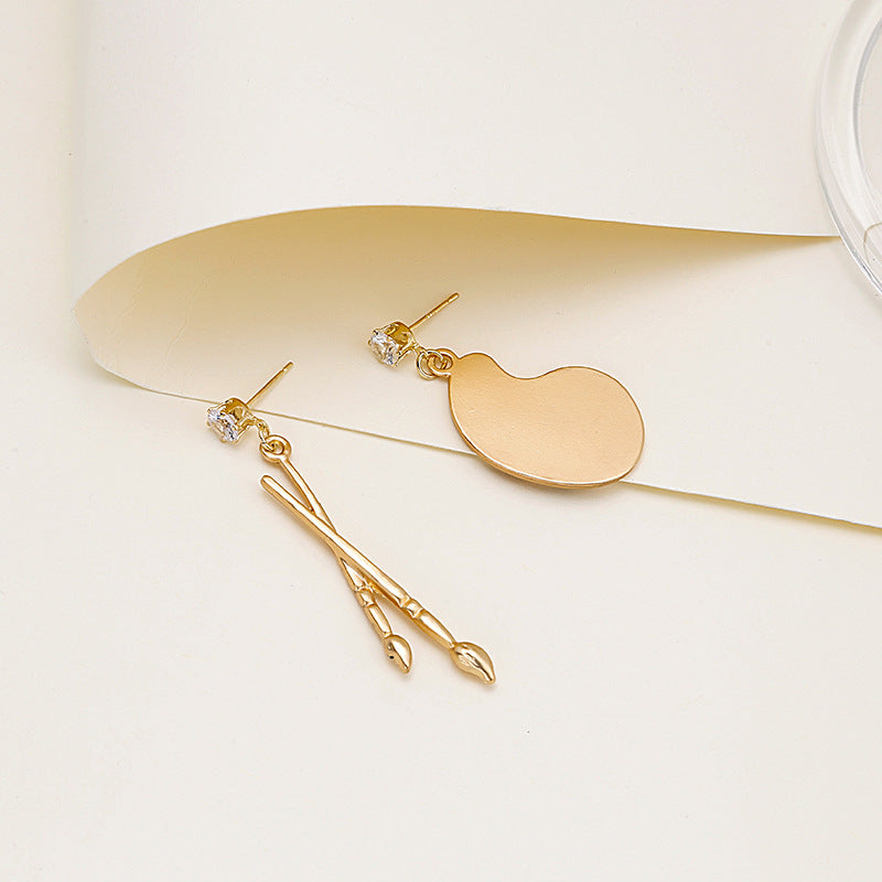 Palette Paintbrush Dangle Earrings - DippedShop Wholesale - #1363