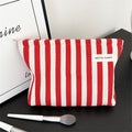 Minimalist Striped Canvas Portable Makeup Bag MK2BW6S10BOB68