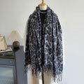 Leopard Print Tassel Scarf - DippedShop Wholesale - #5379