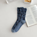 Floral Argyle Jacquard Cotton Socks - DippedShop Wholesale - #6995