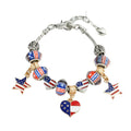Hiphop American Flag Pattern Beaded Chain Bracelets 8ZA6JBR136T