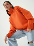 High Collar Loose Sweater - DippedShop Wholesale - #0403