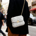 Stylish Solid Color Plush Portable Shoulder Bag 6W10BBG1929