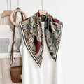 Elegant Floral Square Scarf - DippedShop Wholesale - #9619