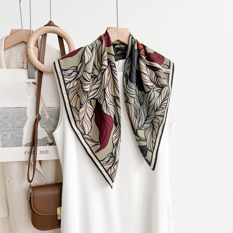 Elegant Floral Square Scarf - DippedShop Wholesale - #9619