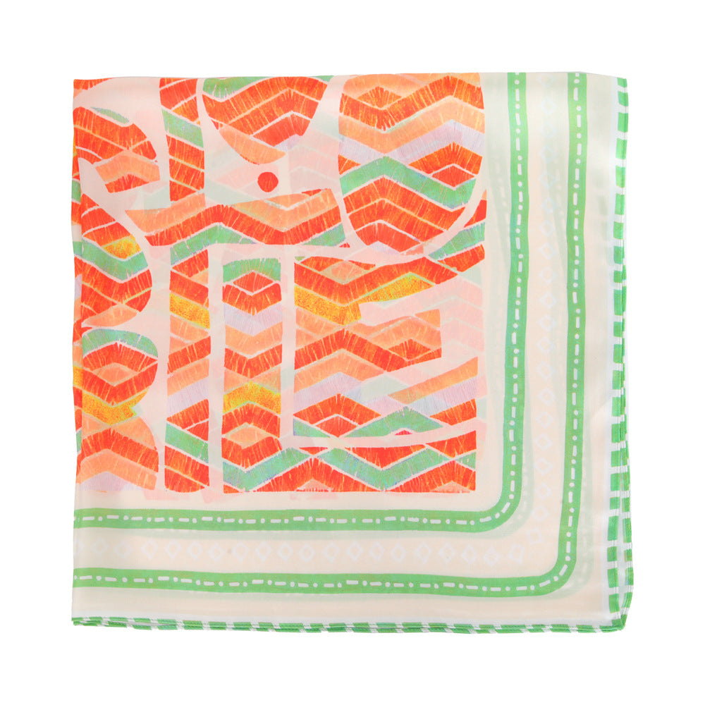 Floral Print Silk Scarf - DippedShop Wholesale - #5603