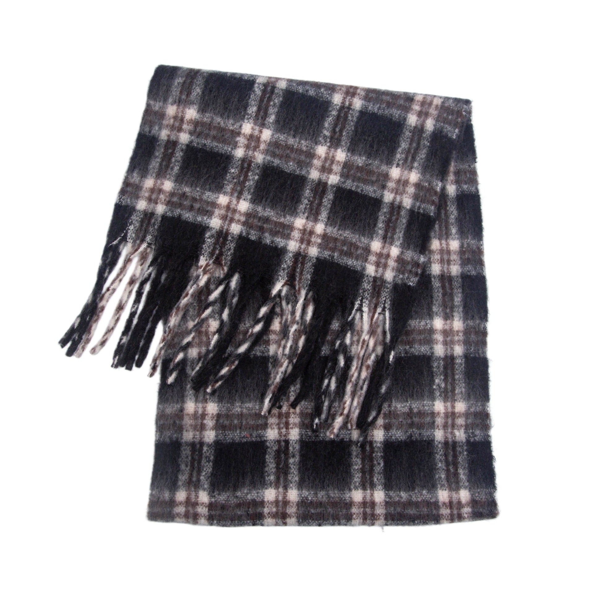 Plaid Fringed Wide Scarf - DippedShop Wholesale - #2819