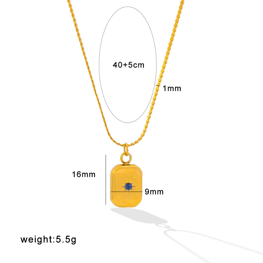 Gold Plated Rhinestone Pendant Necklace - DippedShop Wholesale - #6515