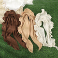 Fashion Solid Color Ruffled Trim Triangle Headscarf MK2BK6W6HHS13