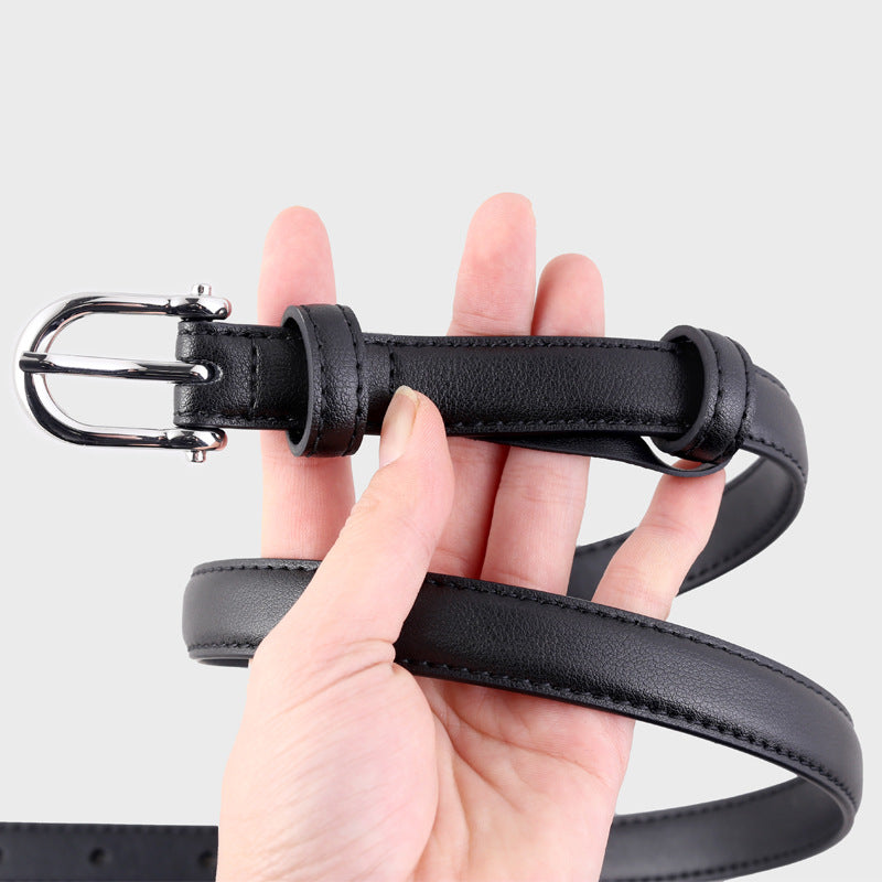 Simple Solid Color Pin Buckle Leather Belt 6W6JBT158