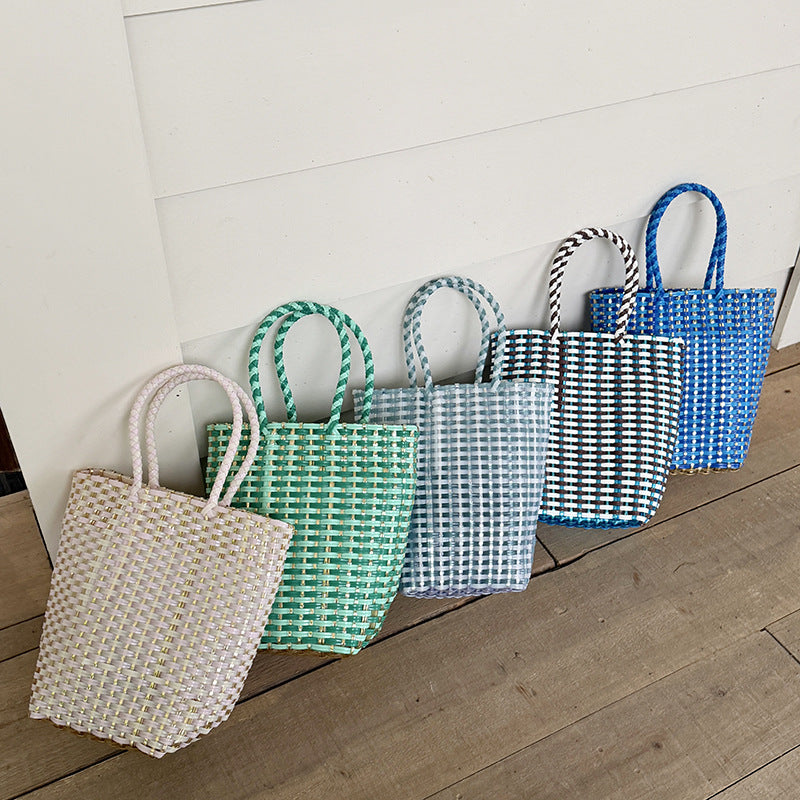 Minimalist Solid Color Hollow Hand Woven Handbag 8CW6BBG523L