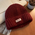Casual Solid Color Thick Warm Knit Beanie Hat 6W6HAT547