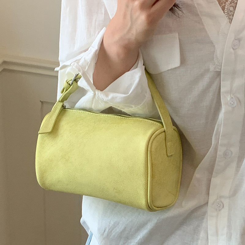 Minimalist Solid Color Suede Handbag 6W10BBG1380