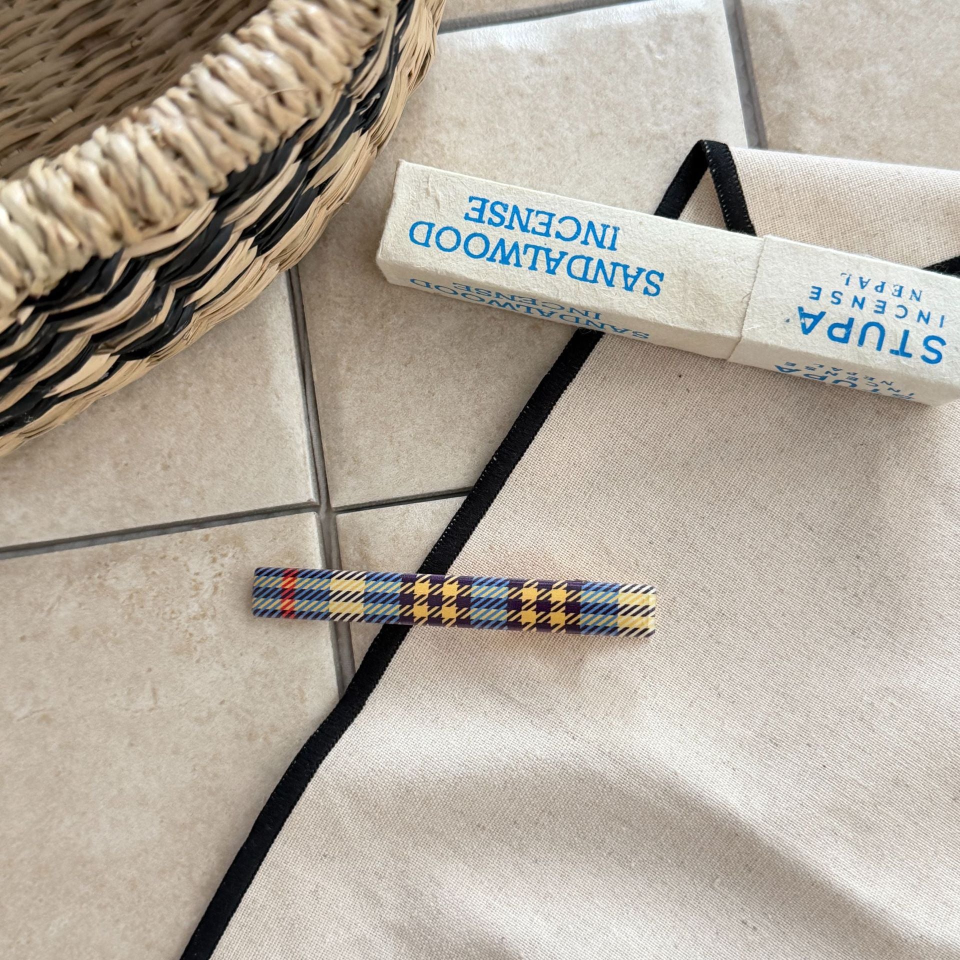 Vintage Plaid Leopard Print Acetate Hair Clip 6W6HCP1250