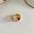 Gold Plated Natural Stone Open - DippedShop Wholesale - #8179