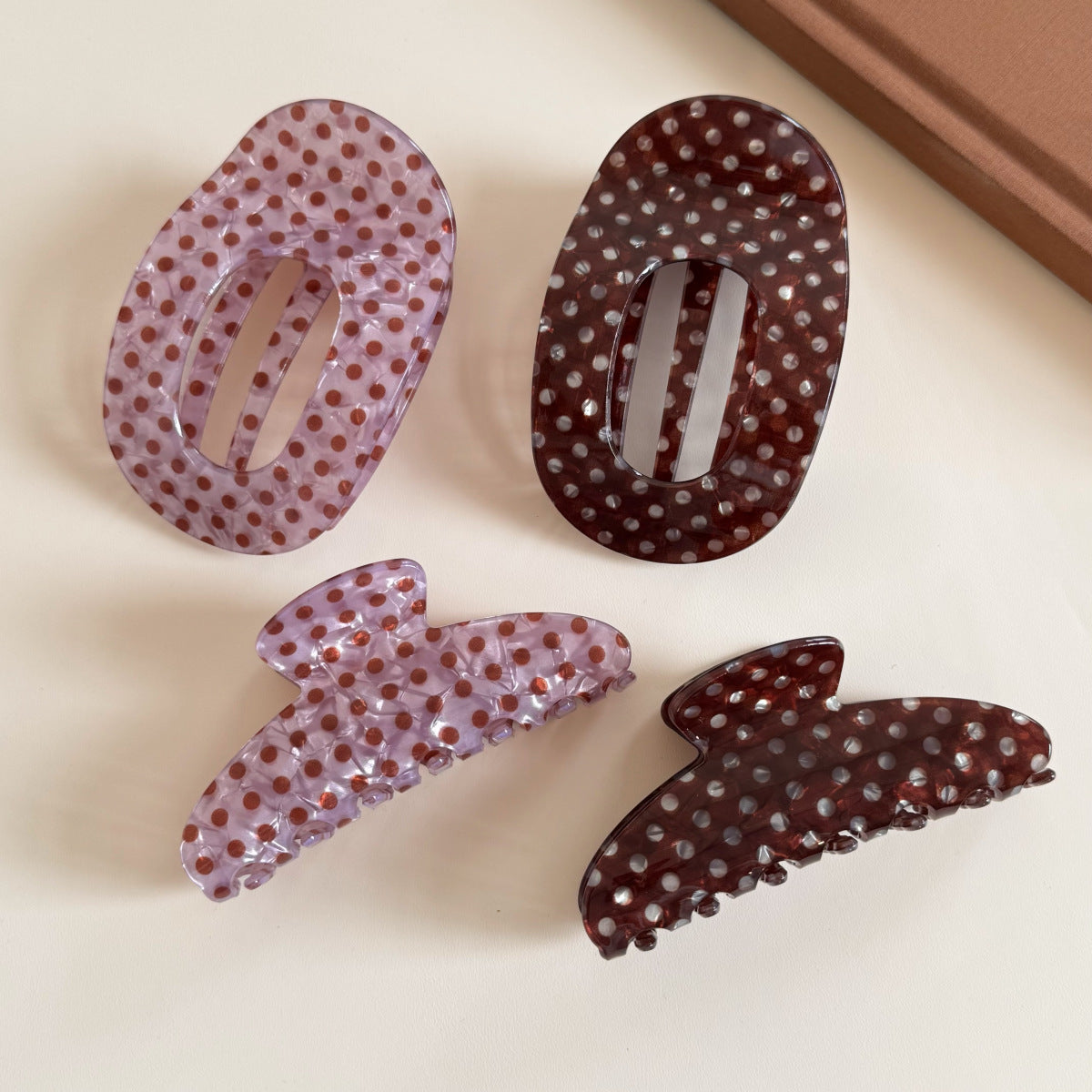 Simple Polka Dots Acetate Hair Claw Clip MK2PPIM6W6HCP1268