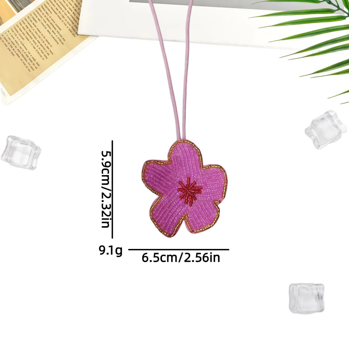 Sweet Handmade Beads Floral Pendant Bag Charm 6W10BBC806