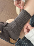 Casual Ruffled Trim Cotton Scrunch Socks 6W8FSO699