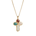 Vintage Enamel Drip Cross Pendant Necklace 6W6JNC411L