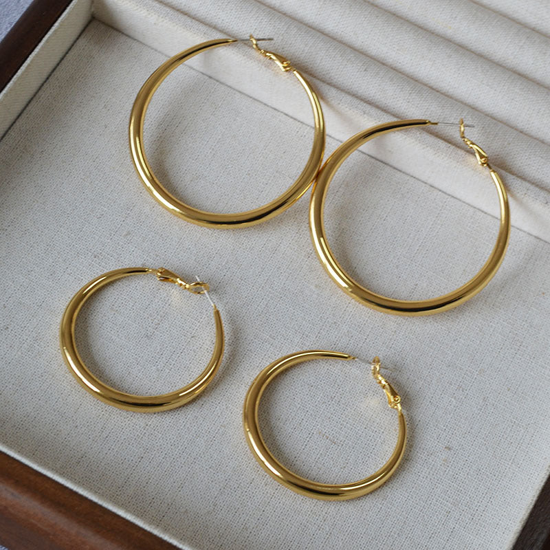 Minimalist Metal Hoop Earrings - DippedShop Wholesale - #3667