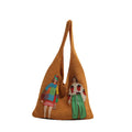 Cartoon Color Block Knit Bag - DippedShop Wholesale - #7971