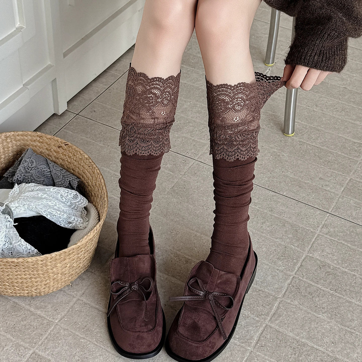 Lace Elastic Stockings - DippedShop Wholesale - #4835