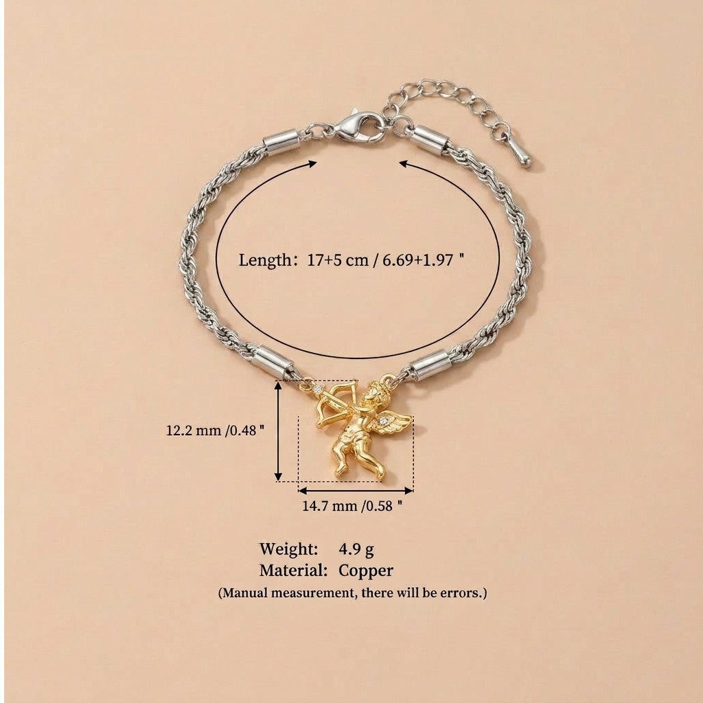 Trendy Gold Plated Zirconia Chain Bracelet 6W6JBR331