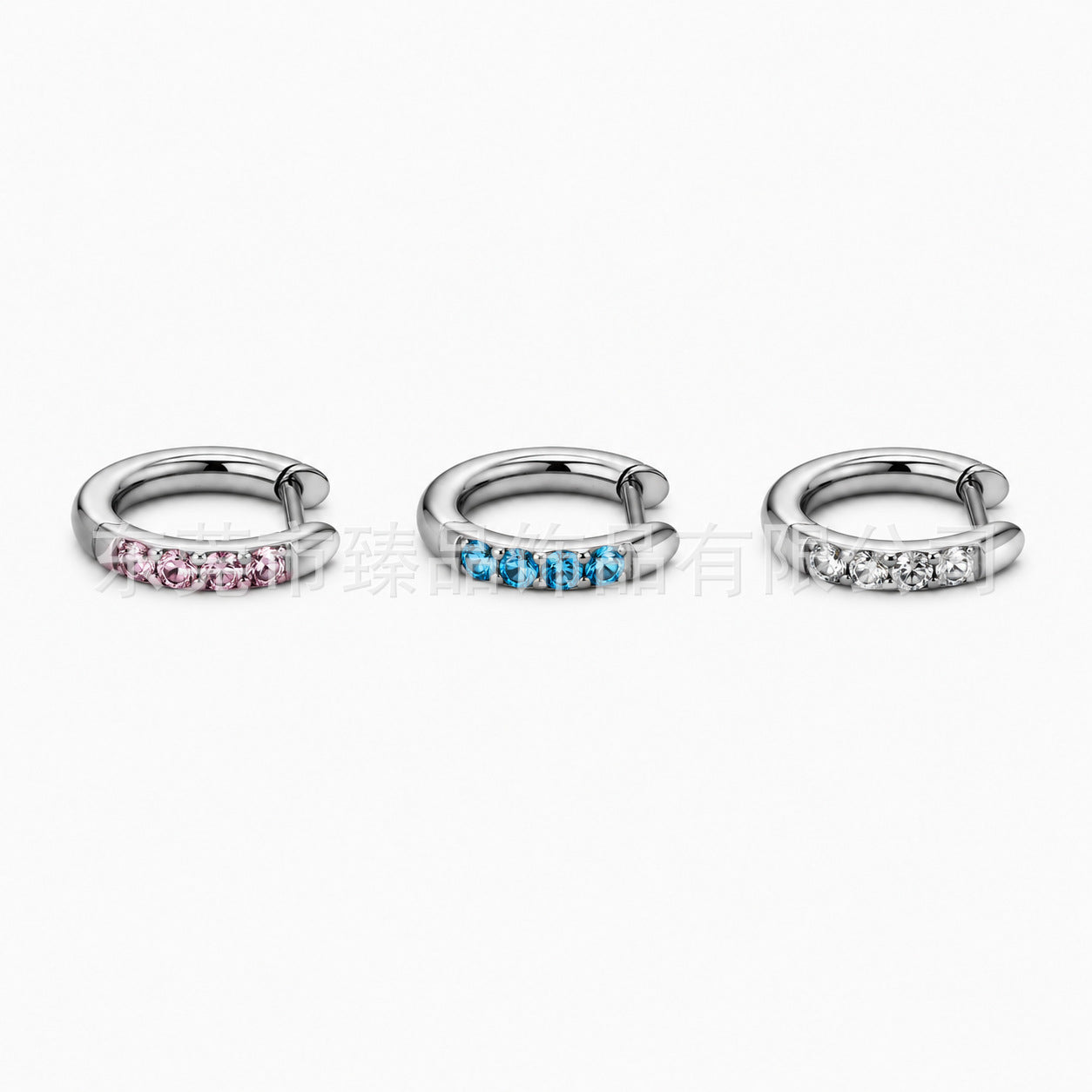 Elegant Rhinestones D-shape Hoop Earring 6W6JER576