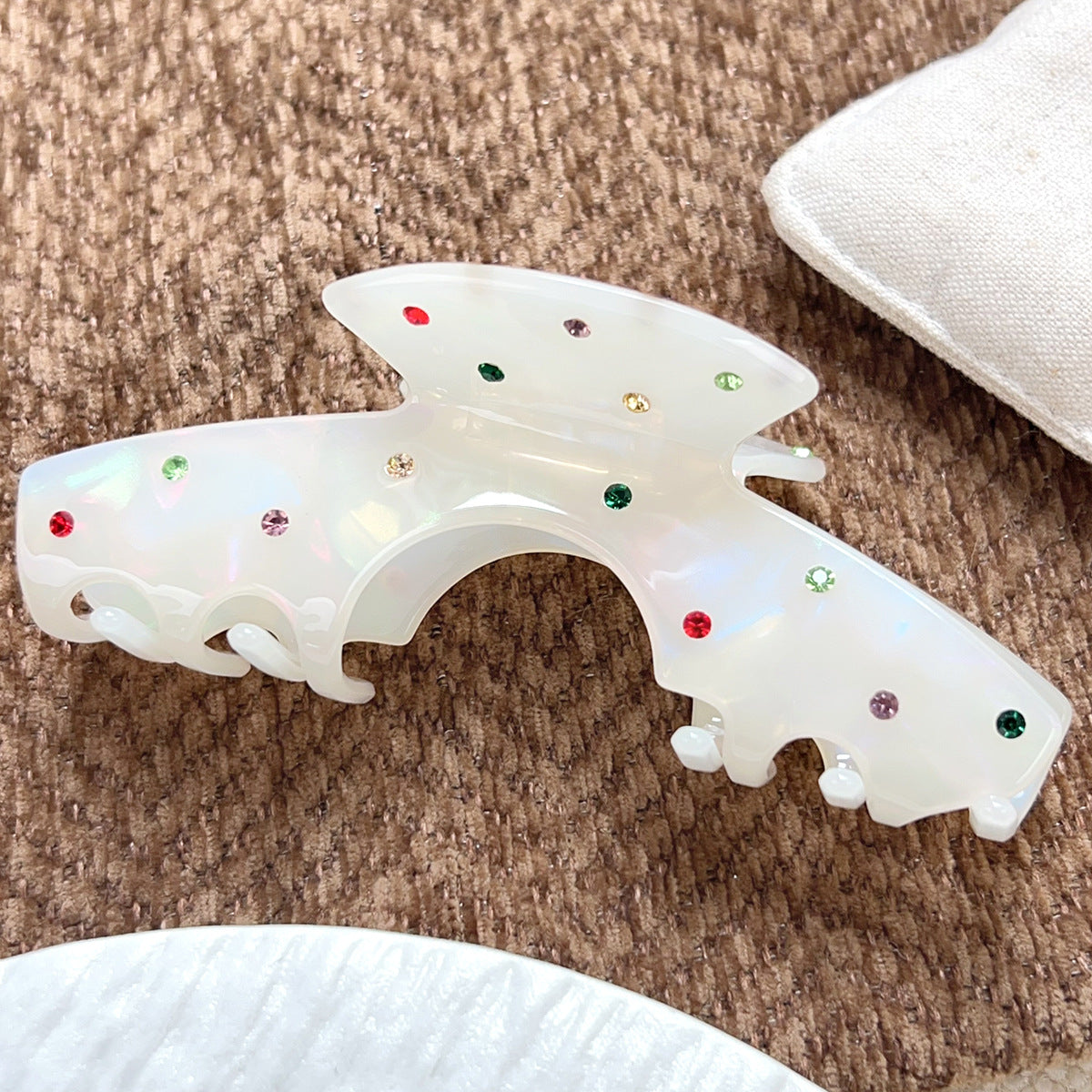 Colorful Rhinestone Irregular Acetate Hair Claw MK2PPM6W6HCP341